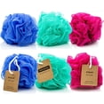 thumbnail image 1 of Esponja de baño y ducha, paquete de 6 esponjas de esponja vegetal ecológicas para hombres y mujeres, 1 of 7