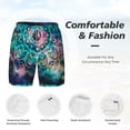 thumbnail image 4 of Kdxio Watercolor Mandala Print Men'S Swim Trunks With Compression Liner 7 Inch Inseam Quick Dry Swim Shorts, 4 of 7
