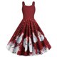 thumbnail image 3 of Moda Womne Feliz Navidad Muñeco de nieve Copo de nieve Imprimir Camis Vestido sin mangas Pompotops  ghjkhdj1121, 3 of 3