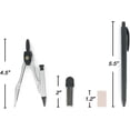 thumbnail image 3 of Emraw 9 Piece Math/Geometry Tool Set Includes: Scale-Arm Compass With a Pen, White Eraser, Lead Pencil With Lead Refills & Protractor Set - Great for School, Home & Office - (2-Pack), 3 of 6