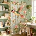 thumbnail image 4 of Vintage Bird Wind Chime With Crystal Suncatcher Prisms, Metal Hanging Windchime, Outdoor Porch Garden Window Decor, Sympathy Memorial & Housewarming Gift, 4 of 6