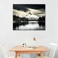 thumbnail image 2 of PRATYUS Canvas Wall Art Picture 20x16in for Living Room Bedroom Fall Decor Black and White Lake Range 20x16in, 2 of 3