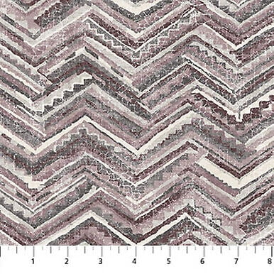 Canyon Creek Zig Zag Charcoal Plum Cotton Fabric by Northcott Fabrics