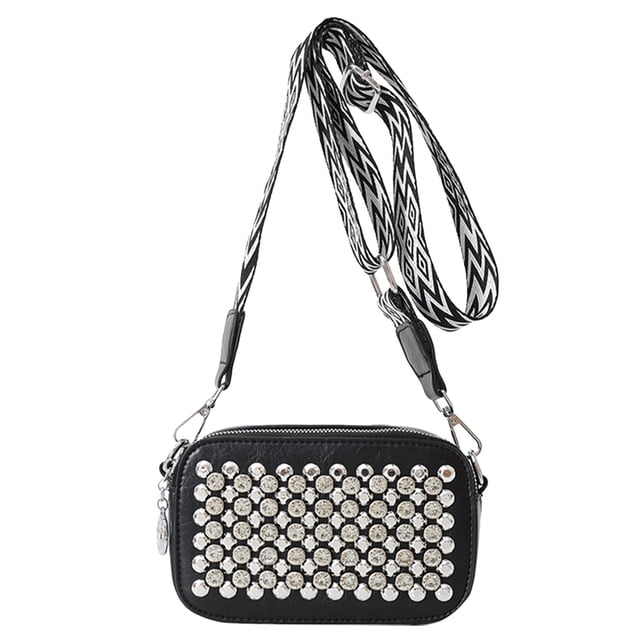 Bolso Bandolera Hobo Elegante para Mujer Hombro Con Tachuelas PU Cuadrado Pequeño