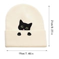 thumbnail image 3 of Uvwlwu Women's Peeking Black Cat Embroidered Knit Beanie Soft Warm Winter Hat for Outdoor Daily Holiday Wear,Z03 Pink,One Size, 3 of 4