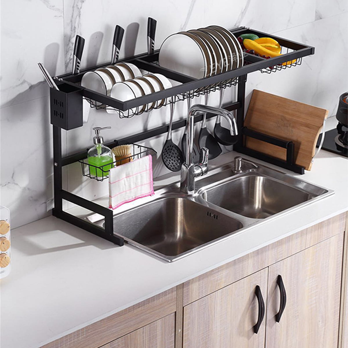 Over Sink for Kitchen Counter Organizer Storage Space Saver with Hooks  (25.6-33