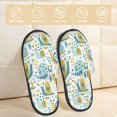 thumbnail image 2 of House Slippers for Women Men - Yellow Green Snail Flowers Lightweight House Shoes Fuzzy Slippers, Soft Slip-On Cozy House Slippers for Woman Indoor Outdoor, 2 of 7