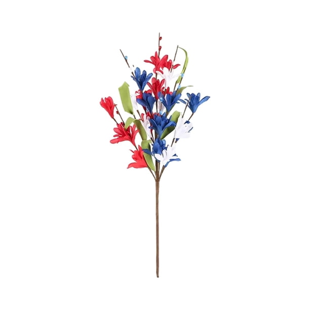 Independence Day Artificial Silk Flowers Home Wedding Table Centerpiece Floral Arrangement Patriotic Decor Red White Blue Event Decoration