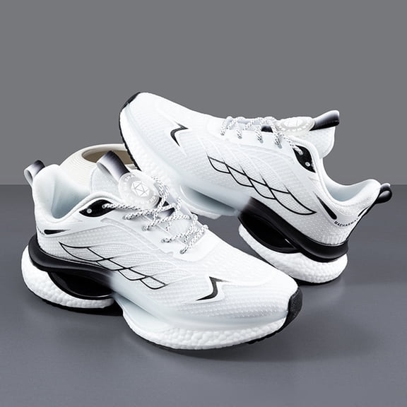 Domzle Sneakers for Men Women Wide Toe Box Supportive Comfort Walking Shoes with Arch Support,Lightweight Breathable Mesh Orthopedic Running Sneakers Cloud Cushion Non-Slip Sole Sport Shoes White