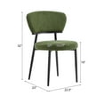thumbnail image 3 of Irving Modern Upholstered Dining Chairs with Metal Legs, Green, Set of 2, 3 of 8