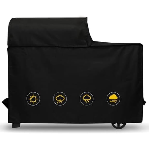 All Weather Grill Cover for BAC761 Traeger Woodridge Grill and TFB86MLH Accessory Replacement, Full-Length Heavy Duty 600D Oxford Fabric Waterproof Weather-Resistant Polyester Traeger Grills Cover