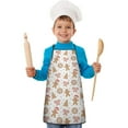 thumbnail image 2 of White Christmas Gingerbread Man Pattern Kids Aprons for Girls and Boys,Adjustable Neck Strap Toddler Aprons for Kids Cooking Baking, 2 of 7