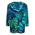thumbnail image 5 of JTZGDY 3/4 Length Sleeve Tops for Women Loose Fit Casual Beach Tropical Printed Summer Crewneck Oversized Tunic Blouse Lightweight Cozy Graphic Vacation T-Shirts Multicolor#02 XXXL, 5 of 6