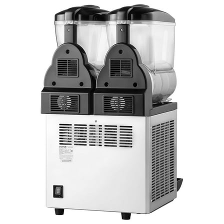 Commercial Slushy Machine 15Lx2 Tank - Frozen Drink Maker for Margarita, Smoothie, Slush