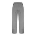 thumbnail image 5 of WULMLEO Womens Barrel Harem Linen Pants Wide Leg Pants Baggy Palazzo Drawstring Elastic Waist with Pockets Beach Gray L, 5 of 5