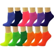 Debra Weitzner Womens Low-Cut Ankle Socks No-Show Colorful Pattern Fun Socks – 12 Pair