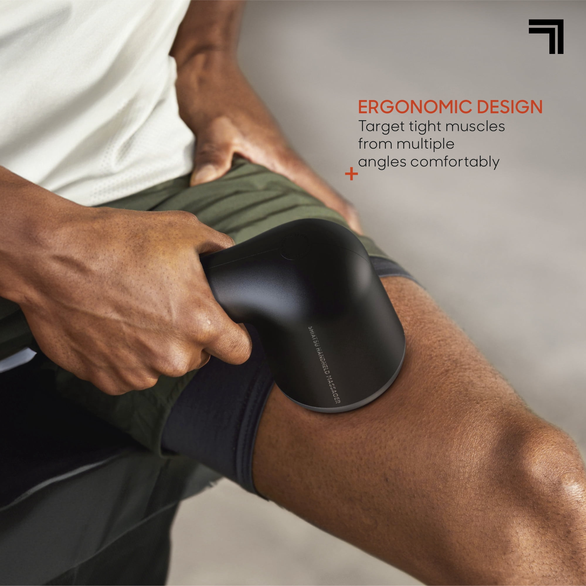 Sharper Image® Shiatsu Handheld Massager, Cordless Rechargeable Electric Massager, Deep Tissue, 4 Speed Settings, 4 Interchangeable Attachments, Ergonomic Handle, USB-C Charging
