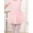 thumbnail image 3 of Stelle 3 Piece Short Sleeve Ballet Leotard Set with Elasitc Tutu Skirt Tights Dance Cloths Combo for Girls,Ballet Pink,8 Years, 3 of 7
