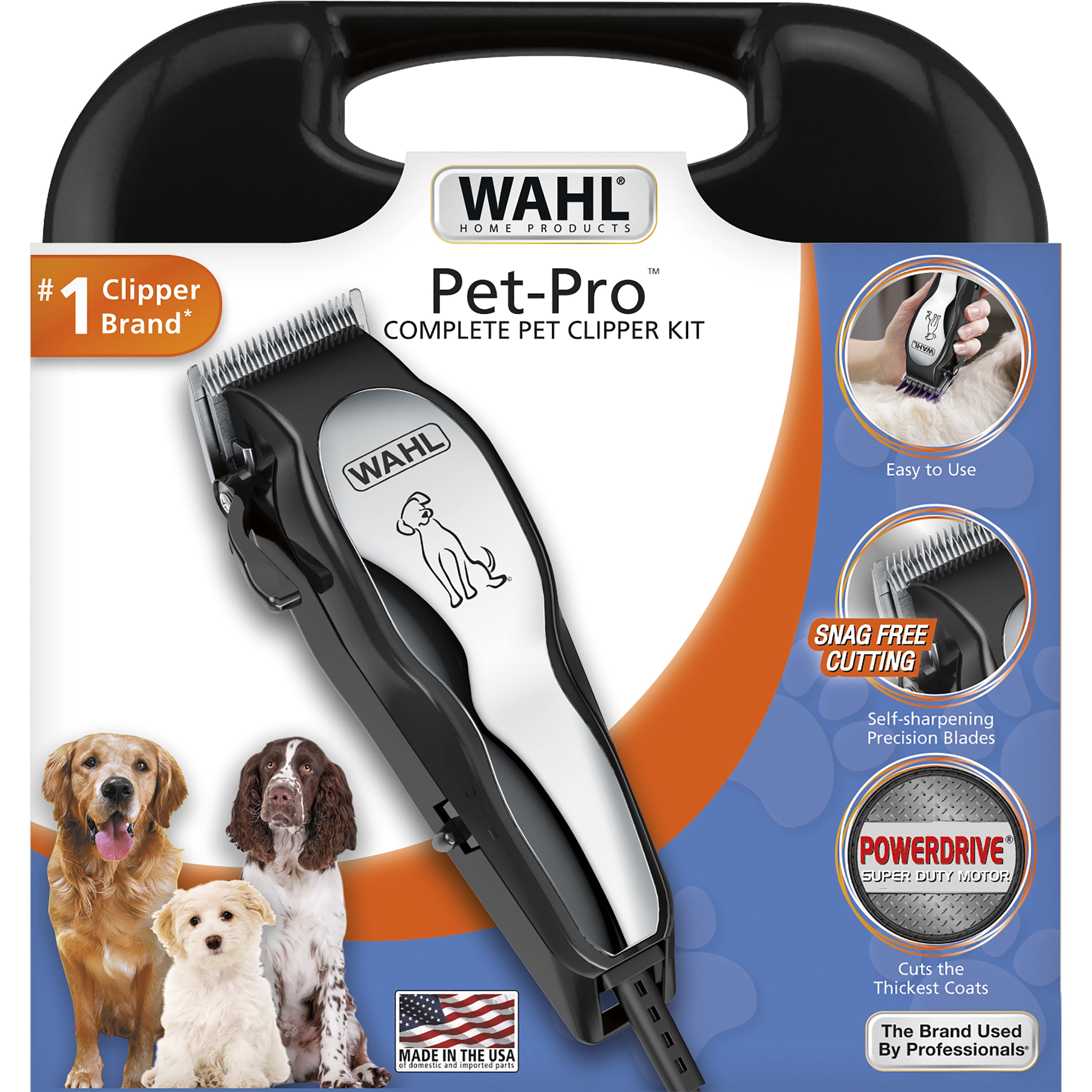 Quiet Heavy-Duty Electric Dog Clipper for Dogs & Cats with Thick & Heavy Coats Model 9281-210 Wahl Clipper Pet-Pro Dog Grooming Kit 