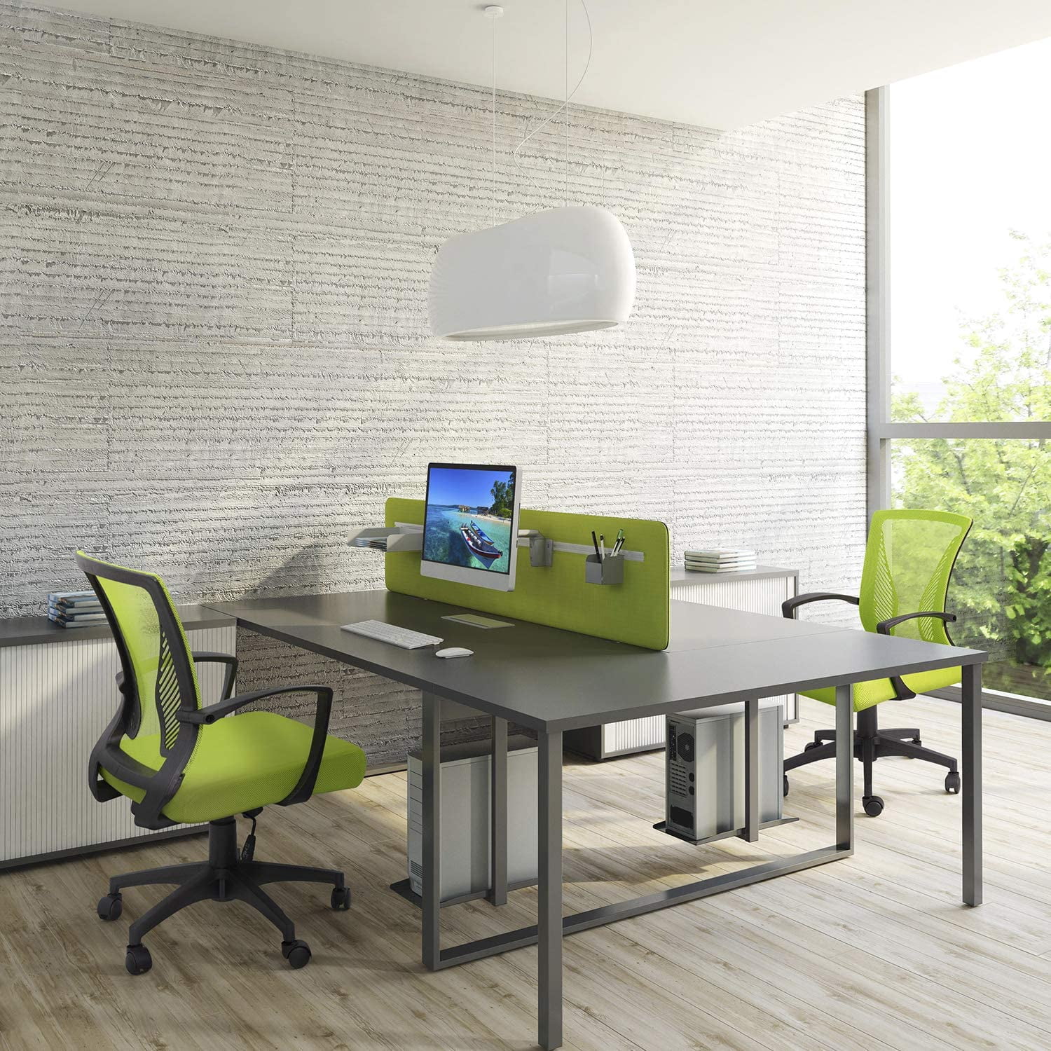 Homall Mid Back Office Chair Computer Ergonomic Mesh Chair Adjustable Mesh Chair with Armrest, Cyan