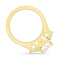 thumbnail image 3 of 3.00Ct Elongated Cushion Cut Lab-Grown Diamond Trilogy Engagement Ring, Cathedral, 10K Yellow Gold, 3 of 7