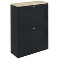 thumbnail image 1 of HOMCOM Slim Shoe Cabinet with 2 Flip Drawers Adjustable Shelves Black, 1 of 10
