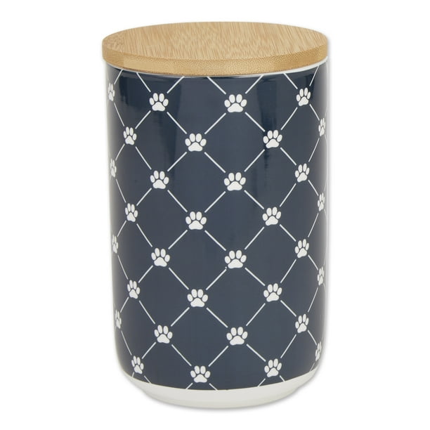 Bone Dry Navy Trellis Paw Ceramic Treat Canister - Walmart.com