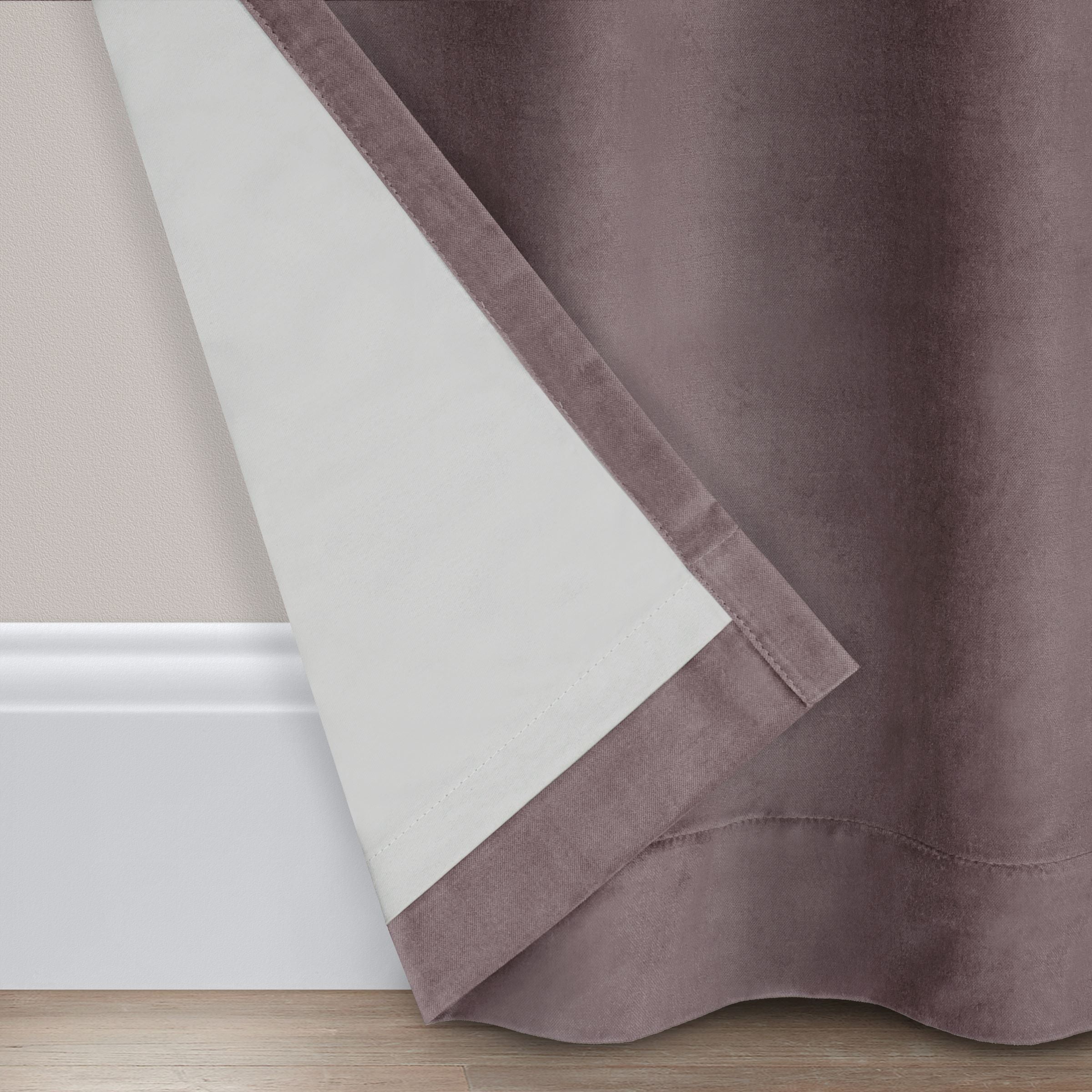 Eclipse Luxury Cotton Velvet 100% Blackout Grommet 108" x 50" Curtain Window Panel in Truffle