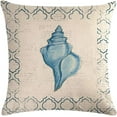 thumbnail image 2 of 4Pack Vintage Sea Theme Pillow Covers Coastal Beach with Couch &Starfish& Shell Cushion Cover Navigation Sailing Cotton Linen Decorative Pillowcases 18”×18” for Sofa Couch Porch (Shell), 2 of 6