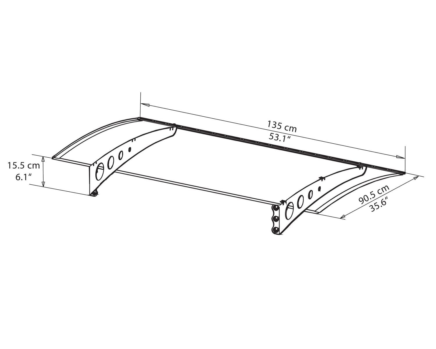 Auvent de couverture de porte à double paroi Canopia by Palram Lyra