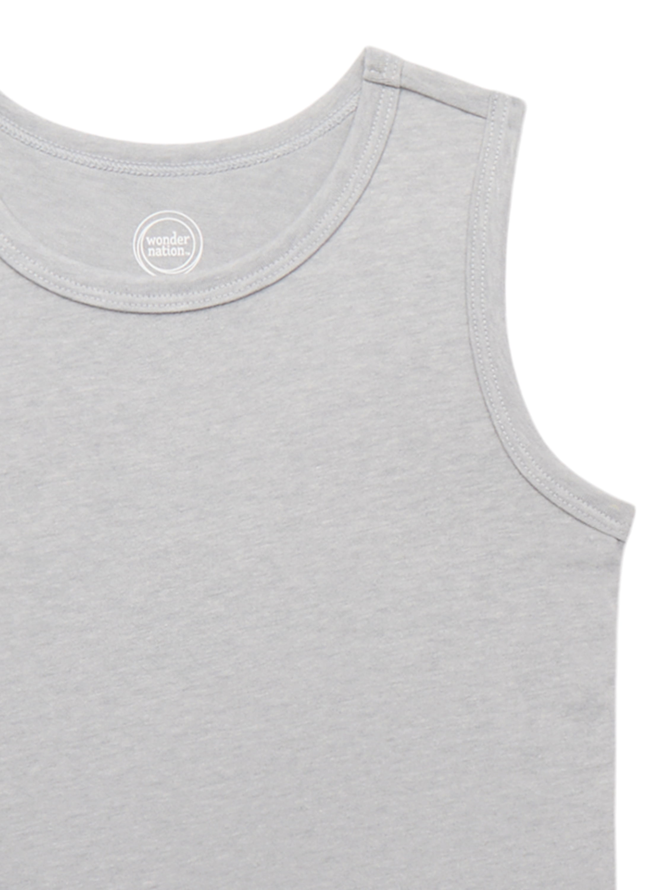 Wonder Nation Boys' Kid Tough Tank Top, 5 Pack, Sizes XS-XXL & Husky