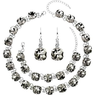 Jewelry Set for Women, Necklace Dangle Earrings, Gold Plated Jewelry Set  with Austrian Crystal, Allergy Free Wedding Party Jewelry for Bridal  Bridesmaid (Fancy) - Walmart.com