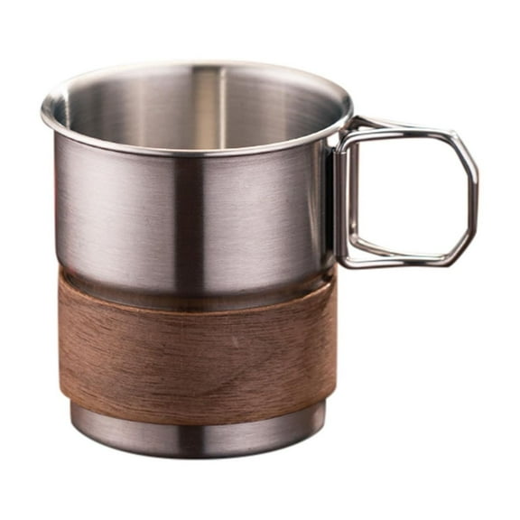 Compact Stainless Steel Cup with Lid and Sleeve 90 oz/280 ml Portable Folding Travel Mug for Hiking Camping and Outdoor Use