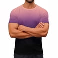 thumbnail image 2 of Maean Mens Gradient Tee Short Sleeve Crew Neck Shirts Lightweight Fashion Casual Color Block Summer Tops, 2 of 7