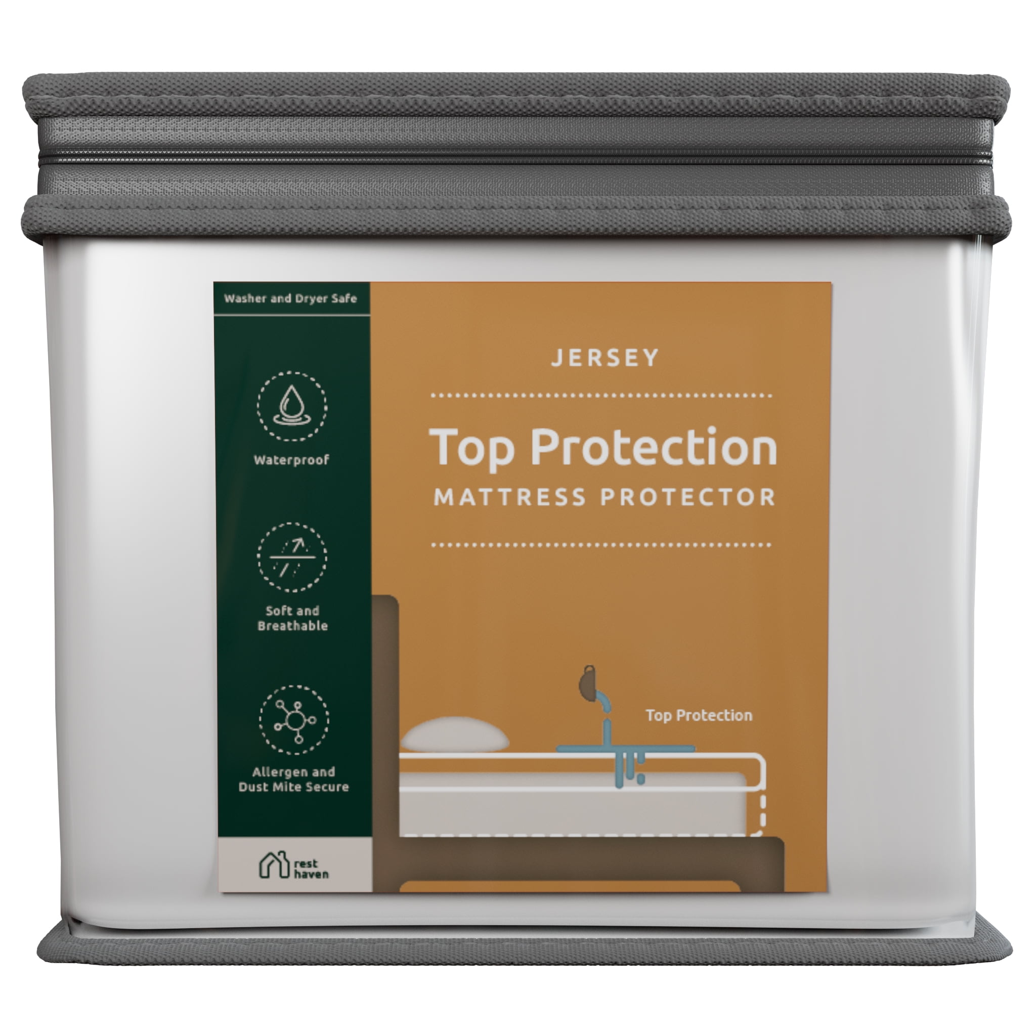 Rest Haven Jersey Fitted Mattress Protector, Queen