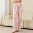 thumbnail image 2 of SHTXOZHI Women's Lounge Pants Fuzzy Fleece Wide Leg Elastic Waist Pajama Bottoms Sleep Pants, 2 of 3