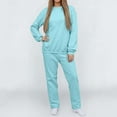 thumbnail image 5 of Rotm Cute Sets for Women Womens Sweatsuits 2 Piece Set Tracksuit 2025 Trendy Fall Long Sleeve Sweatshirt And Sweatpants Jogger Sweatsuit Light Blue,L, 5 of 7