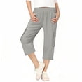 thumbnail image 5 of Generic Cargo Capris for Tween Girls Lightweight Outdoor Quick Dry Hiking Pants Pockets Kids Baggy Elastic Waist Travel Capri Pants, 5 of 5