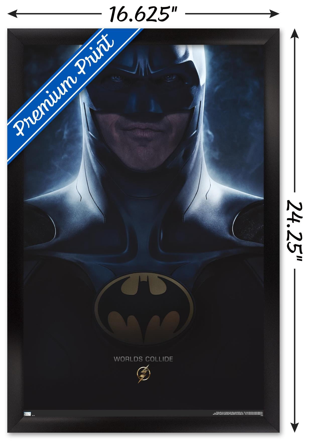 DC Comics Movie The Flash - Batman One Sheet Wall Poster, 14.725" x 22.375" Framed