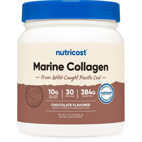 Nutricost Marine Collagen (Chocolate Flavor) 30 Servings - Collagen Supplement from Wild Caught Pacific Cod Fish