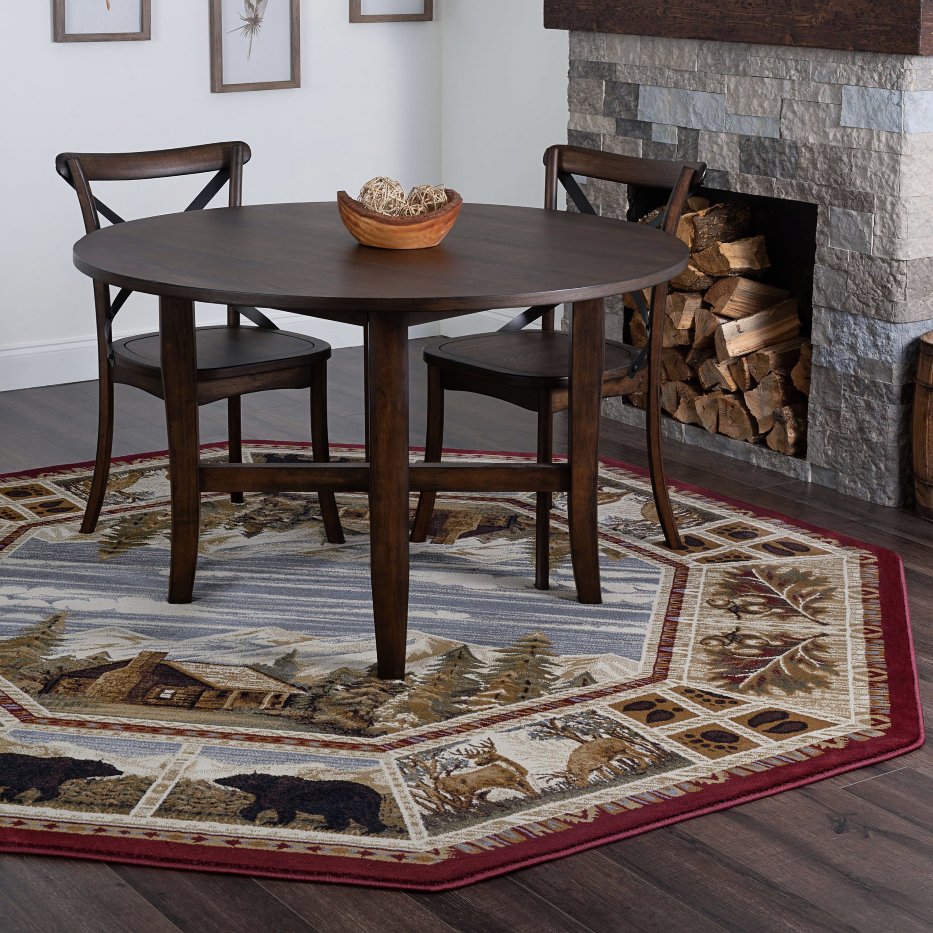 Bliss Rugs Ashville Novelty Indoor Octagon Area Rug