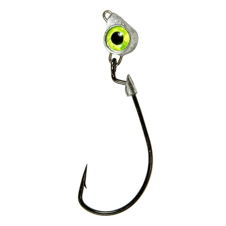UPC: 0897744005824 | Z Man Texas Eye Jigheads 1/8oz Chartreuse 3pk