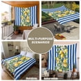 thumbnail image 6 of Blue Stripes Lemon Tapestry for Bedroom Wall Hanging Tapestry, Spring Fruit Flowers Leaves Line Ceiling Backdrop Tapestries Poster Blanket Wall Decor for Teens Room Living Room Dorm 59" x 79", 6 of 8