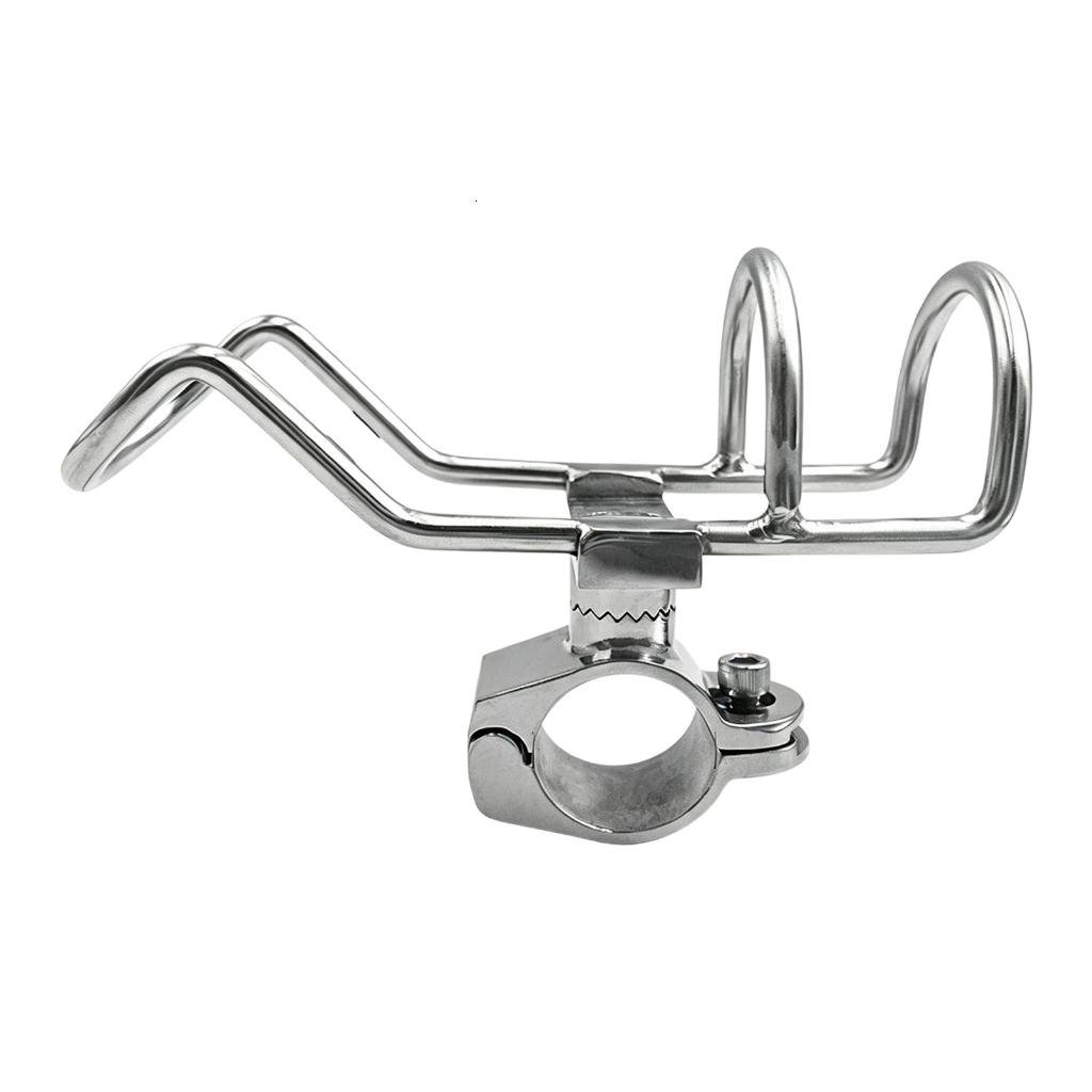 HannLk Stainless Steel Clamps On Fishing Rod Holder Socket for Boats Rail Use