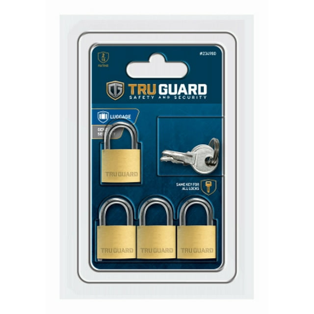 4 Pack Cadenas à Clé en Laiton Massif 3/4 Pouces, Master Lock, 120Q