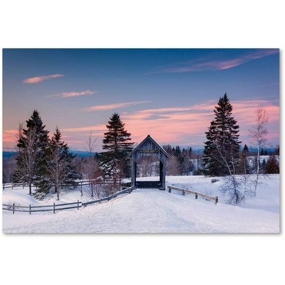Trademark Fine Art "Snow at the Bridge" Canvas Art by Michael Blanchette Photography