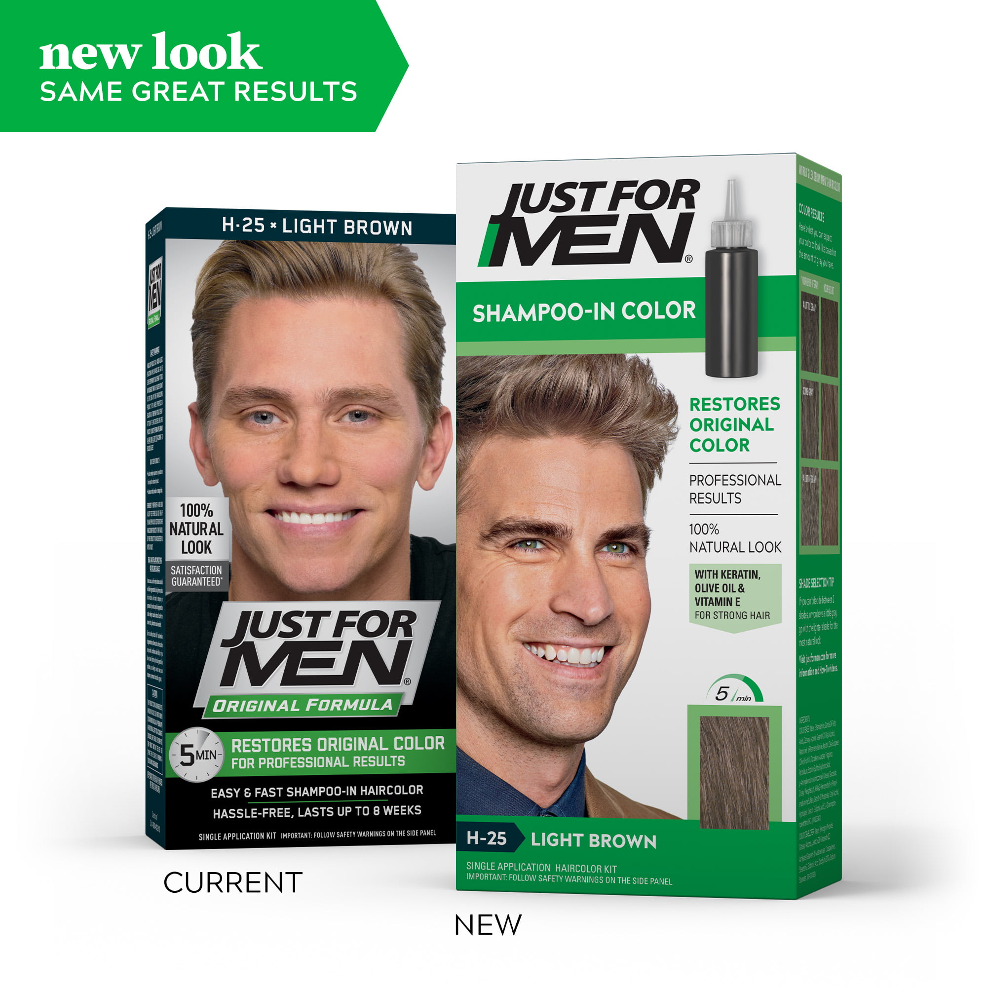 Just For Men Shampoo-in Gray Hair Color, H-45 Dark Brown 