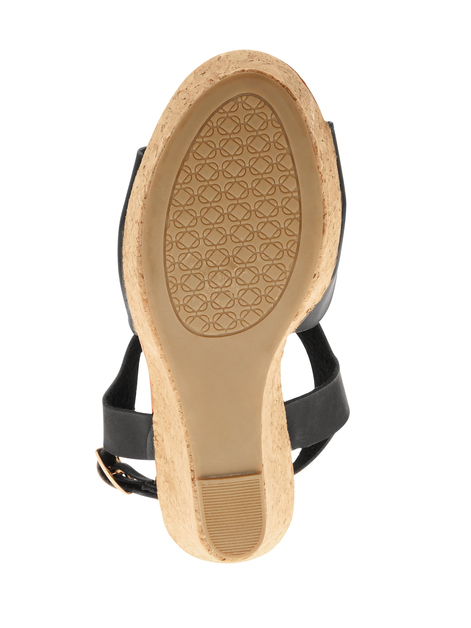 Forever Young Women's Faux Leather T-strap With Tassels Embellishments Wedge