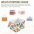 thumbnail image 6 of Yayeee Collapsible Cube Storage Bin with Lid Fabric Closet Decorative Basket with Handles, Purple Clover Pattern, 6 of 7
