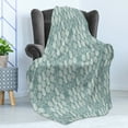 thumbnail image 4 of Geometric Soft Flannel Fleece Throw Blanket, Different Type of Oval Doodle Round Leaf Textured Harvest Graphic, Cozy Plush for Indoor and Outdoor Use, 60" x 80", Coconut Turquoise, by Ambesonne, 4 of 5